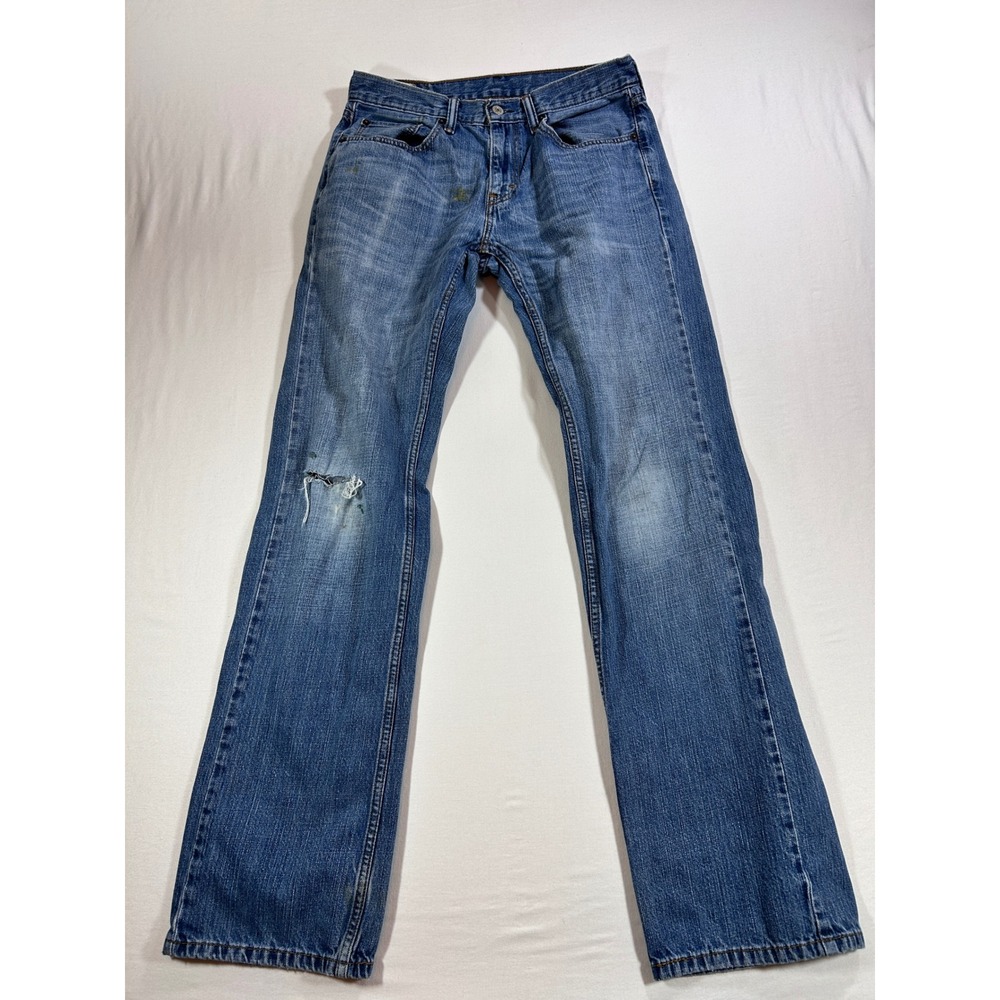 Levis 559 Relaxed Straight Jeans Mens 32x36 Blue Denim Distressed